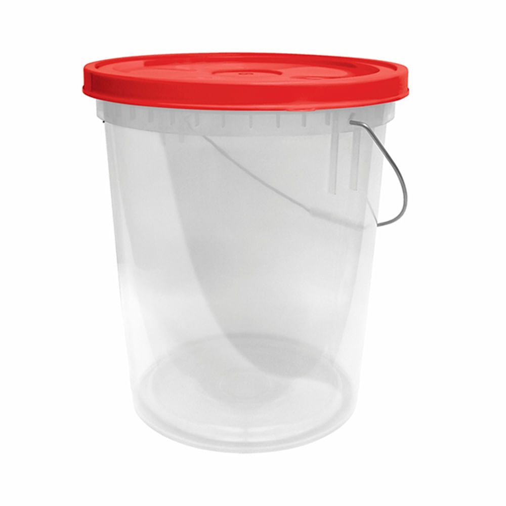 Balde comercial 20l con tapa Rojo
