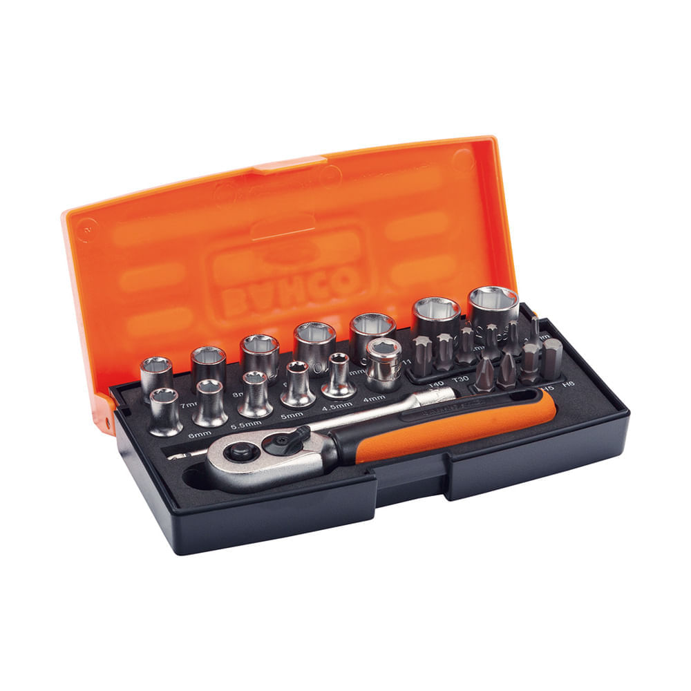Set dados y accesorios encastre 1/4"" 25p