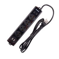 Extensión 4 tomas 2 puertos USB 2m negro
