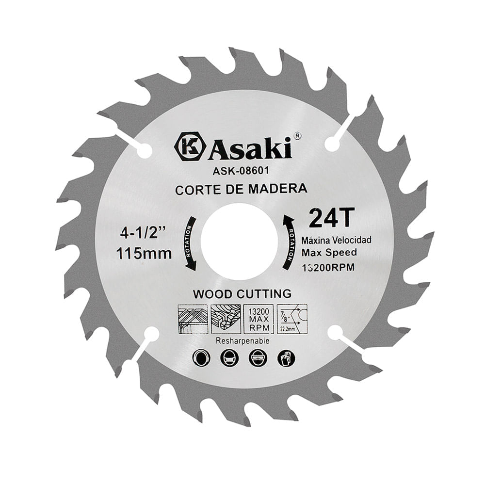 Disco de sierra 4-1/2""x24tx7/8""