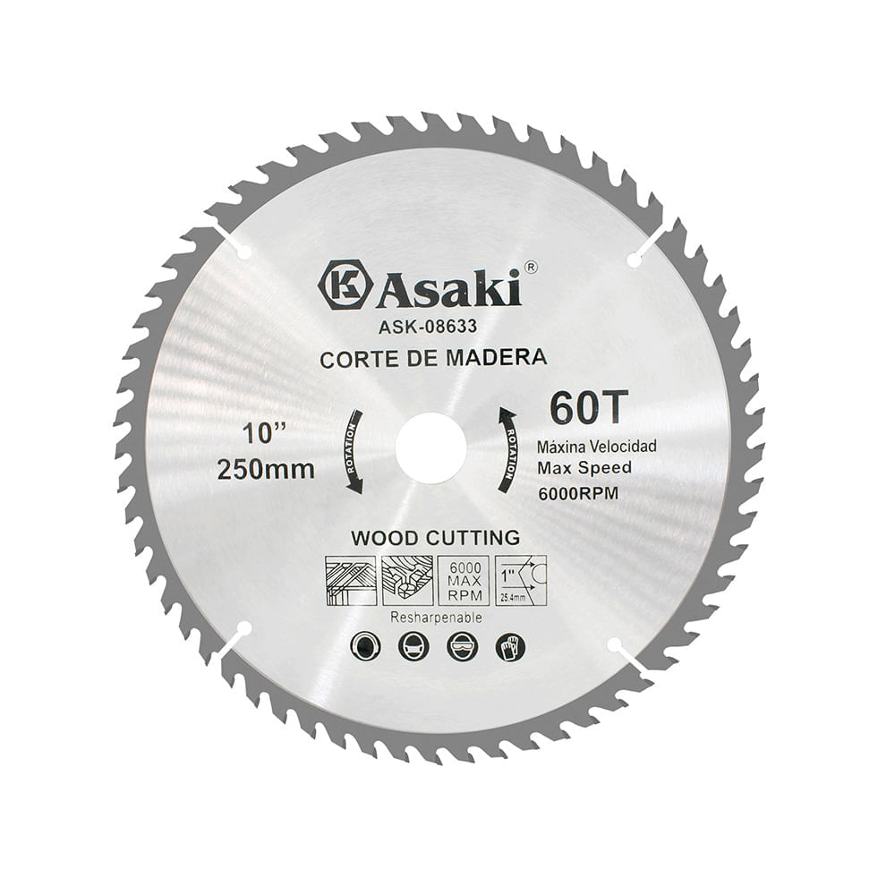 Disco de sierra 10""x60tx1""