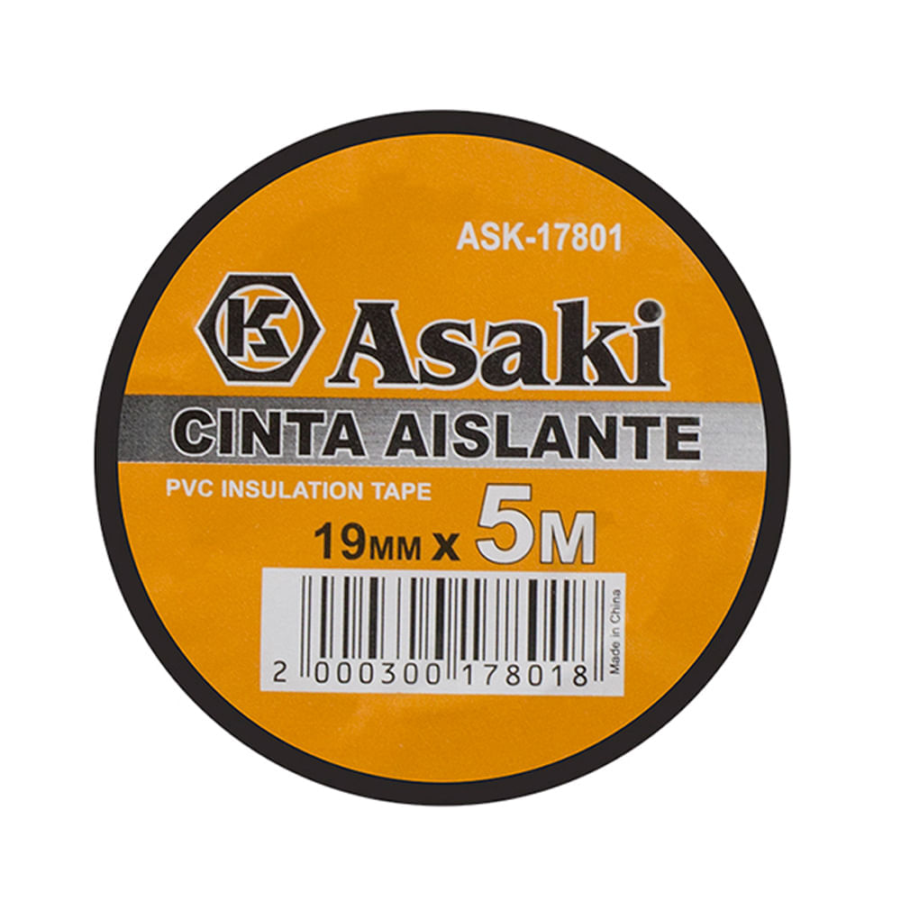 Cinta aislante Negra 0.13mm x 19mm x 5y