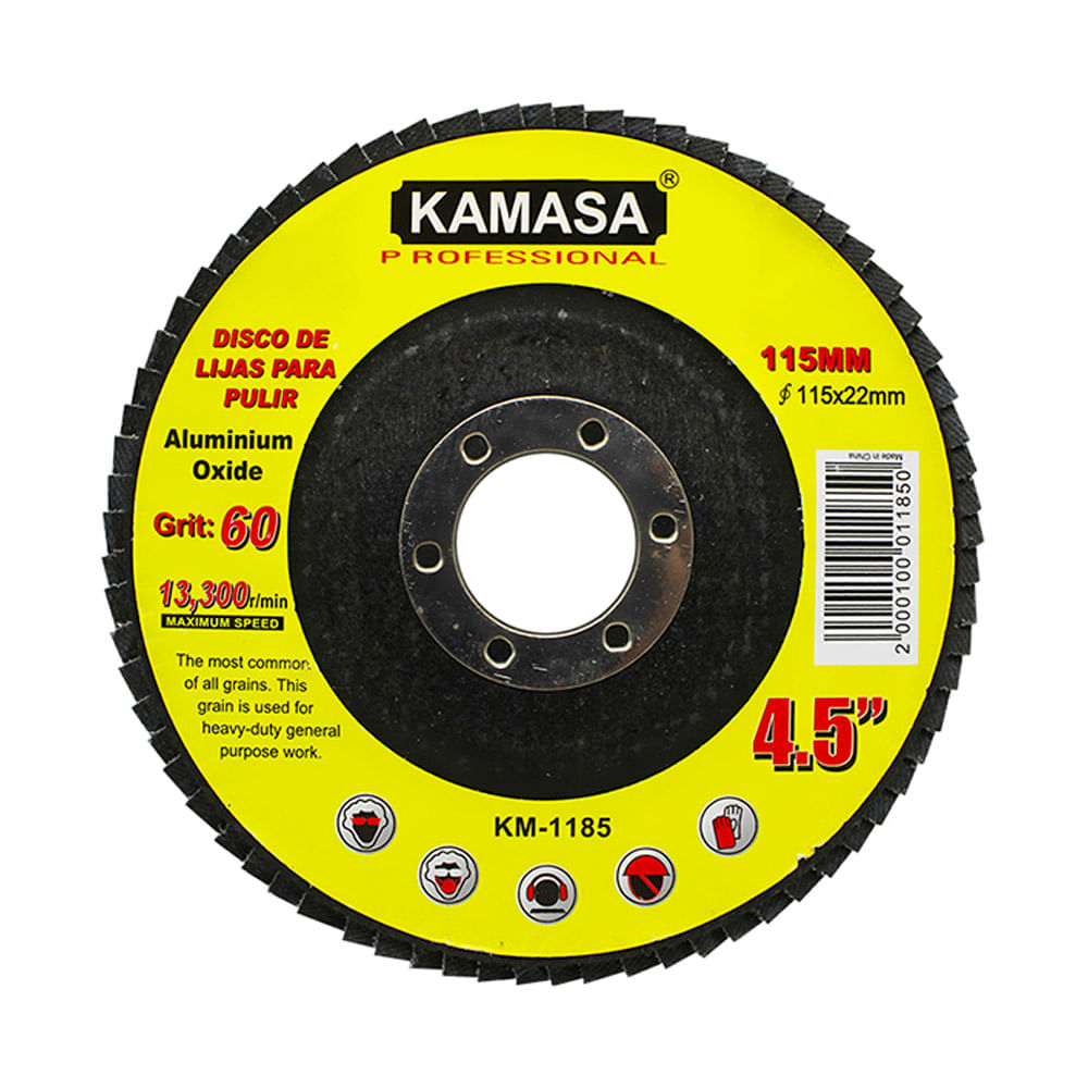 Disco lija pulir oxido aluminio P60 115mm x 22.23