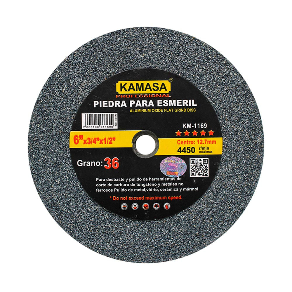 Piedra para esmeril 6""x3/4x1/2 A36