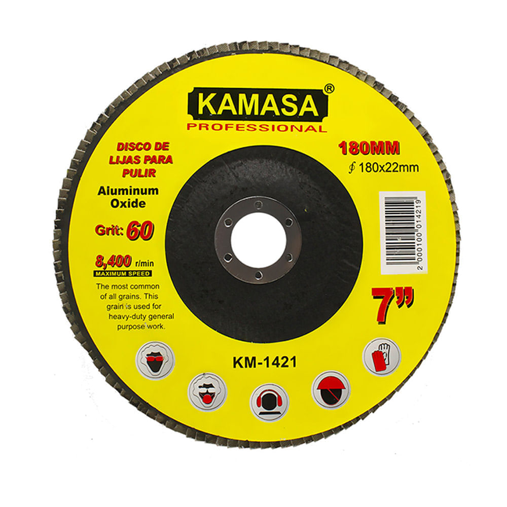 Disco lija para pulir P60 180mm x 22.23
