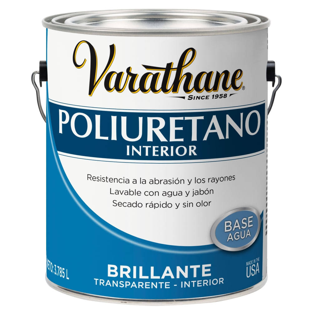 Barniz de interior Base agua brillante Varathane 3.785 litros