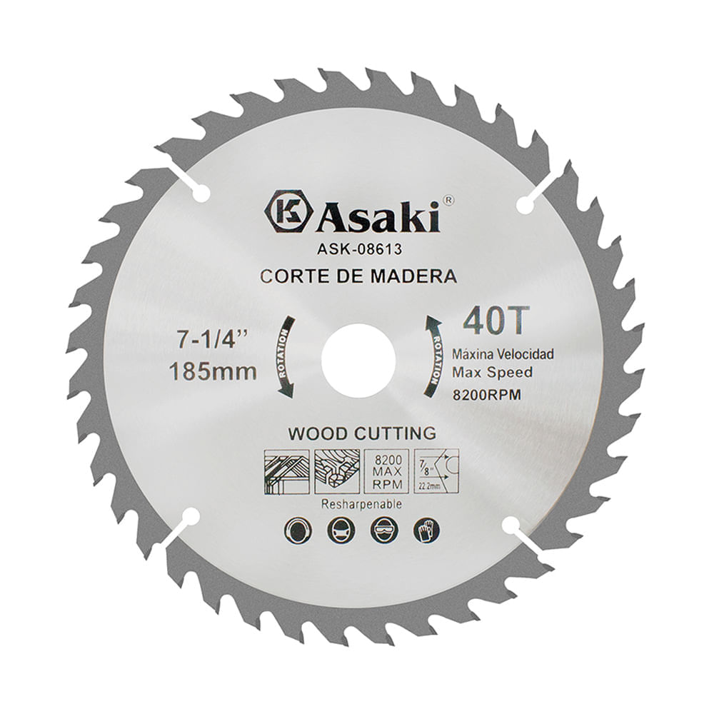 Disco de sierra 7-1 / 4"" x 40t x 7 / 8""
