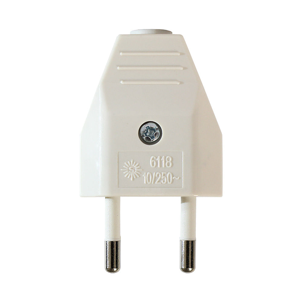 Clavija Enchufe Bipolar Termoplástico 10A 250V Blanco