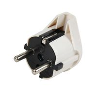 Enchufe Schuko Vertical 2x16A L/T 250V 4.8mm Blanco