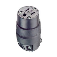 Conector Aereo 15A 125V L/T PVC Caucho Negro