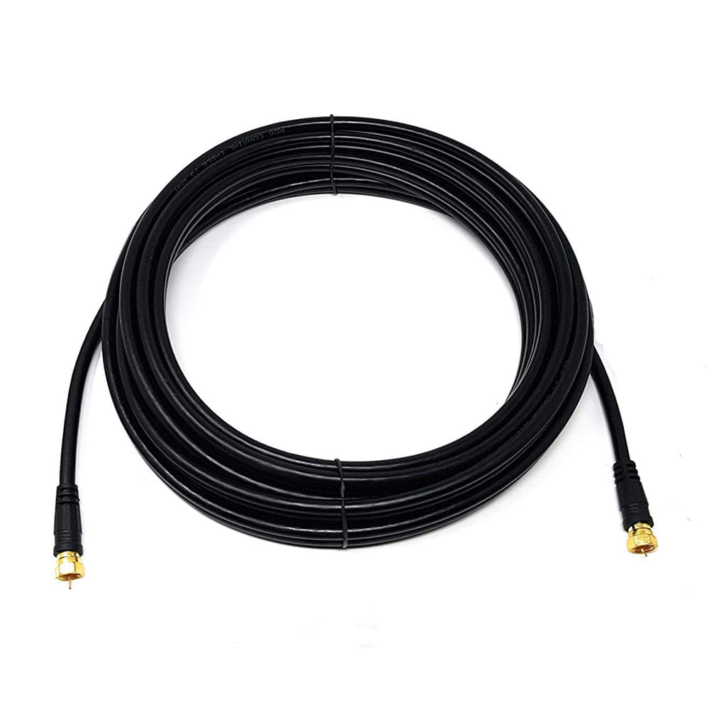 Cable coaxial RG6 negro/terminal 5m