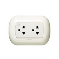 Tomacorriente Doble Universal Oval Blanco