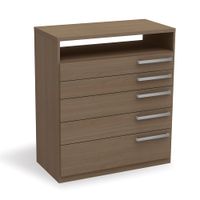 Comoda 5 cajones con repisa Nature
