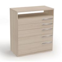 Comoda 5 cajones con repisa Almendra