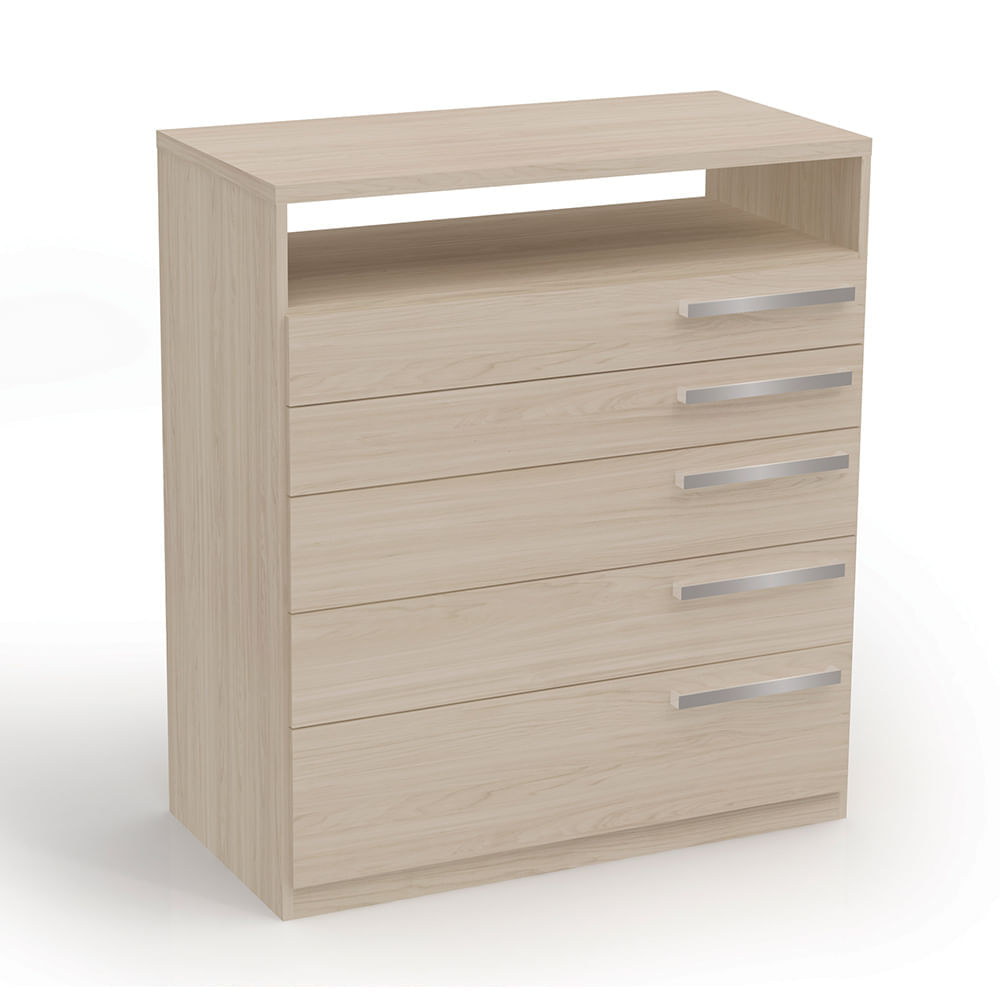 Comoda 5 cajones con repisa Almendra