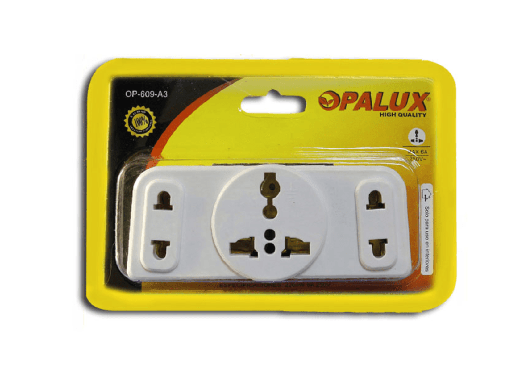Adaptador Enchufe Plano Triple Op-609-a3 Opalux