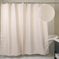 Cortina de Baño con Aros Naranja 180x180cm Poly Perla Beige