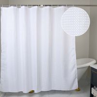 Cortina de Baño con Aros Naranja 180x180cm Poly Perla Blanco