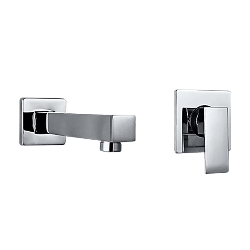 Mezcladora para Lavatorio Monocomando a la Pared Vainsa Square Plata Cromado
