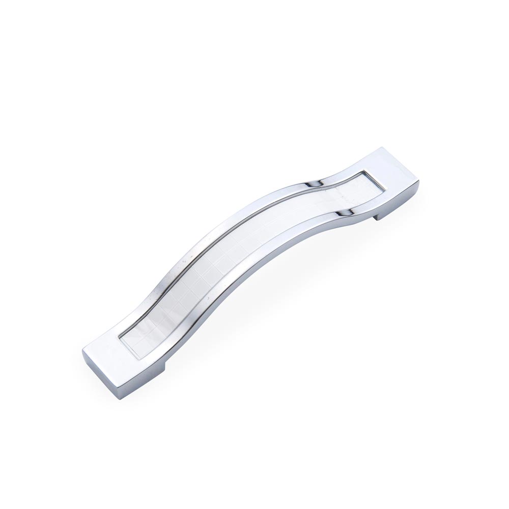 Tirador Fiesta blanco/cromo 96 mm