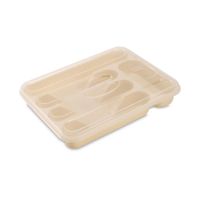 Porta cubierto llano con tapa crema