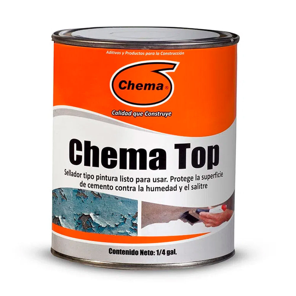 Impermeabilizante Chema Top tipo pintura 1/4 galón.