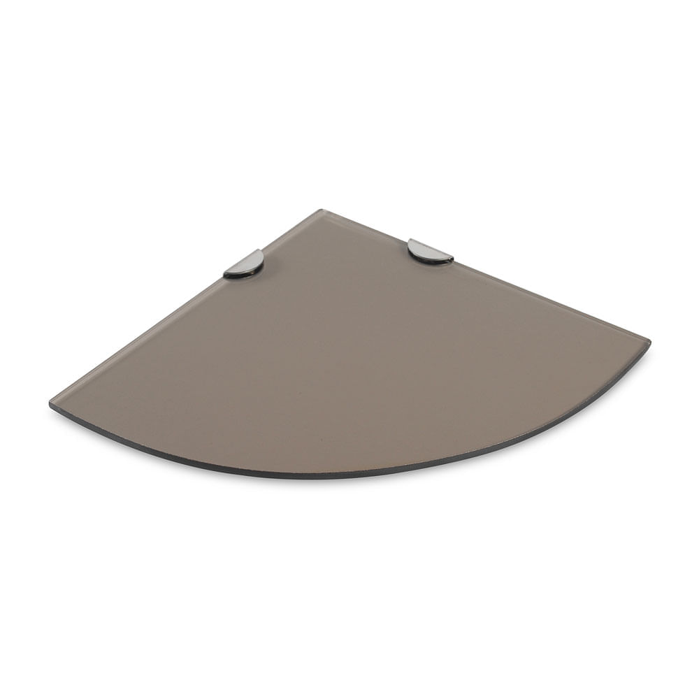 Repisa para baño esquinera con vidrio bronceado 25 x 25 cm - Repisa para baño esquinera con vidrio bronceado 25x25cm