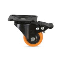 Garrucha plataforma naranja con freno 2"" 52 kg