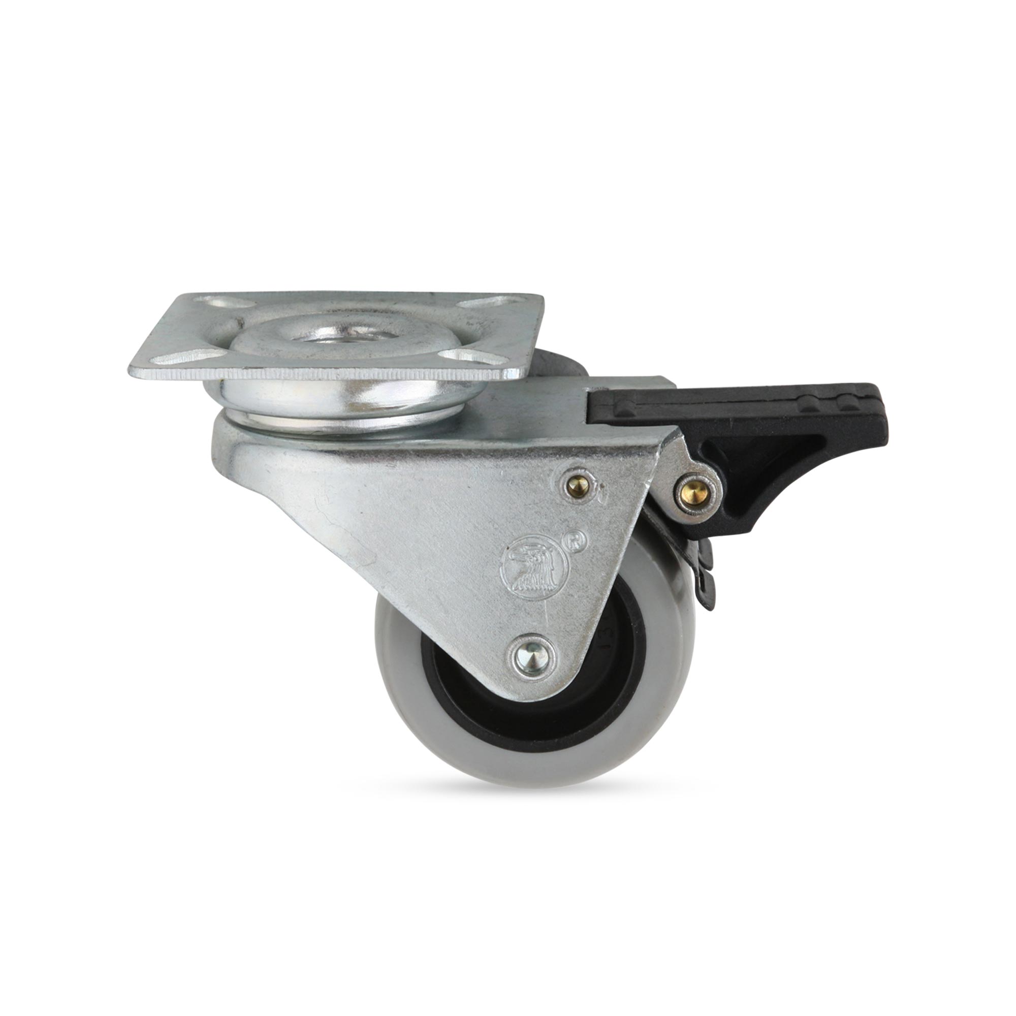 Garrucha plataforma doble rueda con freno 2"" 80 kg