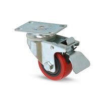 Garrucha plataforma con freno rodaje rojo 3"" 100 kg