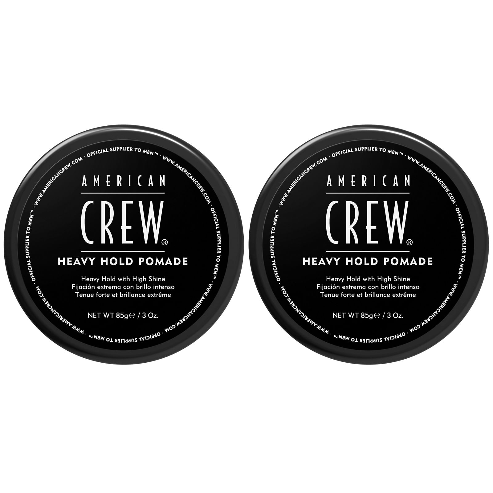 Dúo Cera Heavy Hold Pomade Fijación Extrema Brillo Intenso American Crew