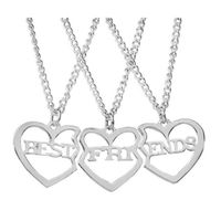 Collar triple plateado para mejores amigos bff best friends San Valentín