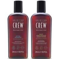 Shampoo Exfoliante Detox 250ml + Acondicionador American Crew Men