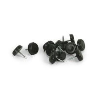 Deslizador plástico p/clavar Negro 18 mm x 2 unidades