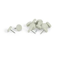 Deslizador plástico para clavar Blanco 18 mm x 12 unidades