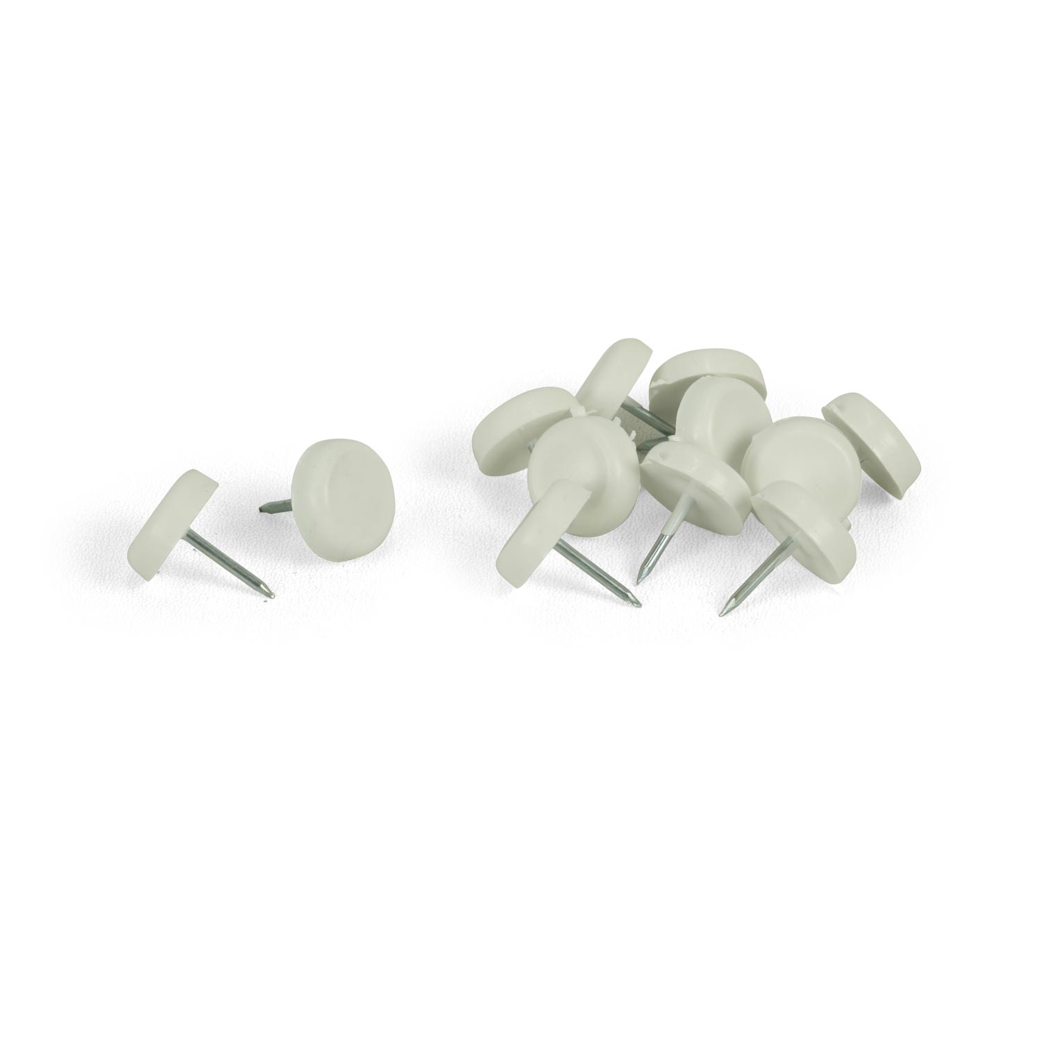 Deslizador plástico para clavar Blanco 18 mm x 12 unidades