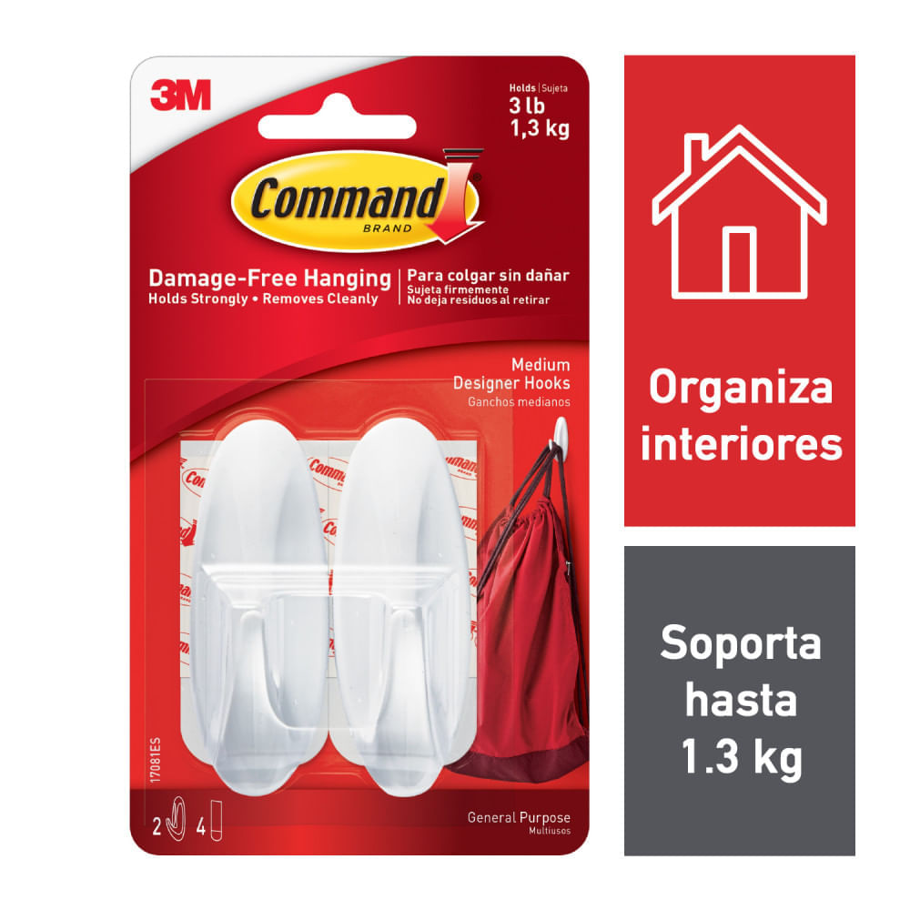 Gancho 3M mediano, 2 unidades