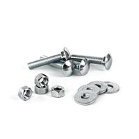 Perno Coche + Tuercas + Arandelas 3/8x2"" x 4 unidades