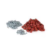 Kit Gancho J 1/4"" x 3"" + Tuerca + Capuchón teja 48 unidades