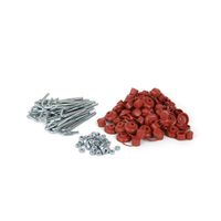 Kit Gancho J 1/4"" x 4"" + Tuerca + Capuchón teja 48 unidades