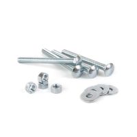 Perno coche + Tuerca + Aran 3/8"" x 4"" x 4 unidades