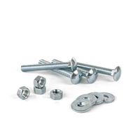 Perno coche + Tuerca + Arandela 3/8x3"" x 4 unidades