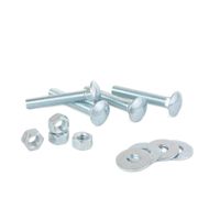 Perno coche + Tuerca + Aran 5/16"" x 2"" x 4 unidades