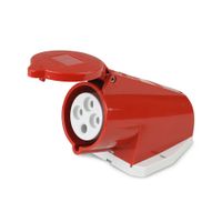 Toma visible IP44 32A 3P + T 415V 9H Rojo