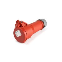 Toma aérea IP44 16A 2P + Línea tierra 415V 9H Rojo