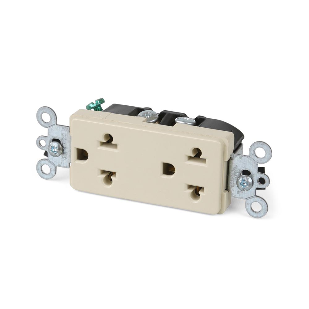 Toma doble universal para empotrar 15A 250V L/T Marfil