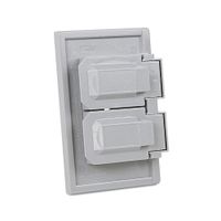 Placa Doble Hermética Baquelita Gris