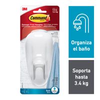 Gancho 3M para Baño con Tiras Impermeables, Grande