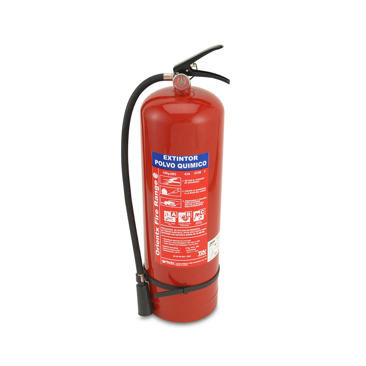 Extintor PQS ABC 12kg con colgador de pared al 40%