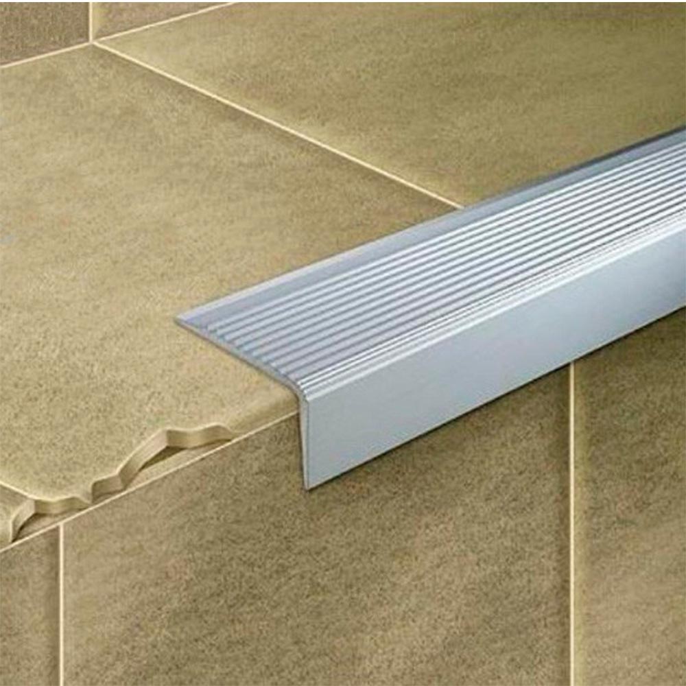 Borde simple para escalera Aluminio Mate 240x2.5cm